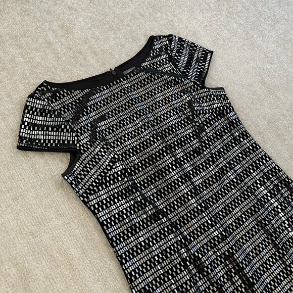 Vince Camuto Black Silver Cocktail Mini Dress 12 - Picture 3 of 10